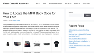 How to Locate the MFR Body Code for Your Ford - manufacturer body code