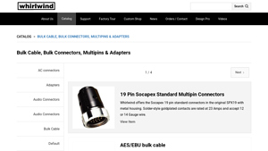Bulk Cable, Bulk Connectors, Multipins & Adapters - Whirlwind - audio cable bulk