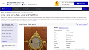 White Metal Hand Mirror Manufacturer from Jaipur - Bharat Handicrafts - table mirror factory