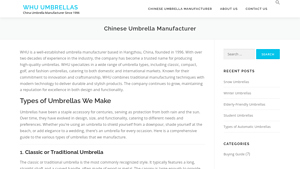WHU Umbrellas - Umbrella Factory and Manufacturer in China - ubrelvy manufacturer
