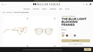 Highest quality blue light blocking frames by William Painter - best blue light glasses company