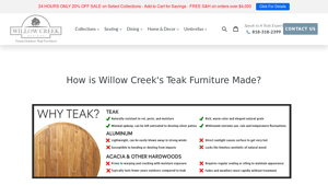 Willow Creek Design Teak Outdoor Furniture - teak furniture factory