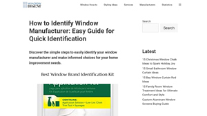How to Identify Window Manufacturer: Easy Guide for ... - Window Digest - aama window manufacturer code lookup