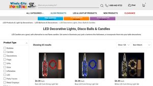 LED Decorative Lights, Disco Balls & Candles - Windy City Novelties - led candle bulk
