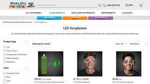 LED Light Up Sunglasses Bulk - Windy City Novelties - white sunglasses bulk
