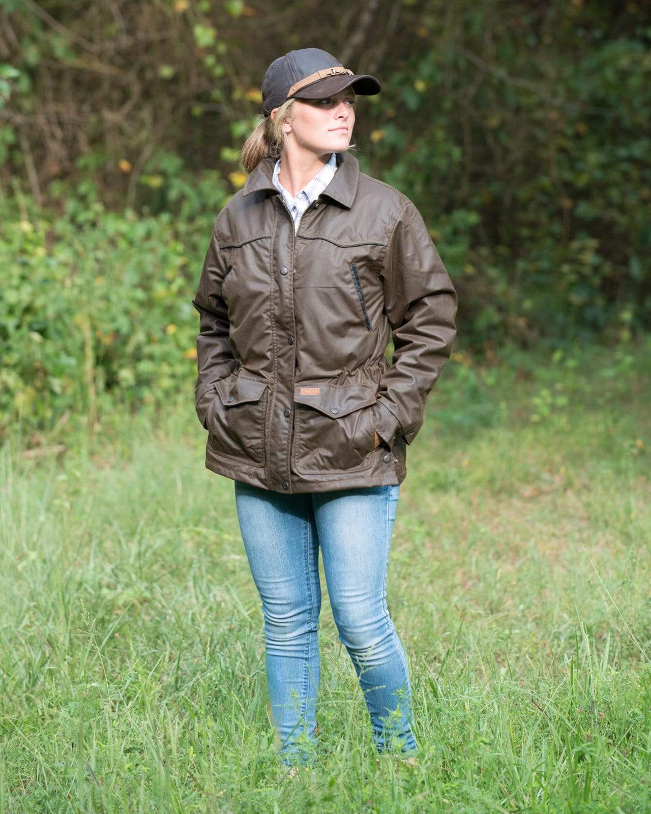A relevant stock photo of women's jacket manufacturer in a typical setting.