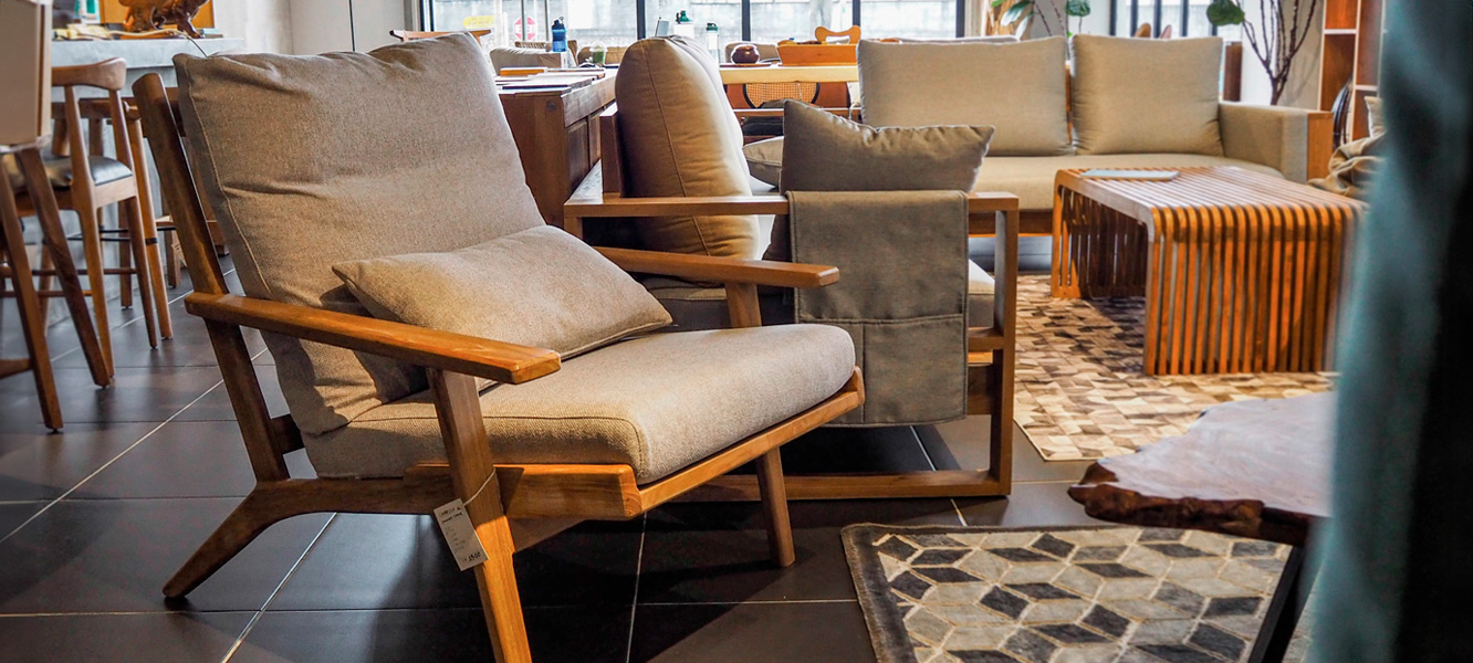 A relevant stock photo of wood furniture supplier in a typical setting.