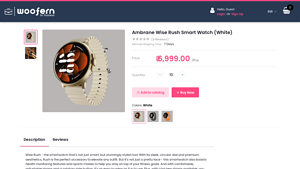 Buy Premium Ambrane Wise Rush Smart Watch (White) | Woofern - ambrane smart watch company