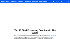 Top 10 Steel Producing Countries in the World - WorldAtlas - largest manufacturer of steel in the world