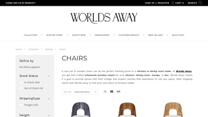Wholesale Wooden Chairs For Sale - Worlds Away - chair bulk