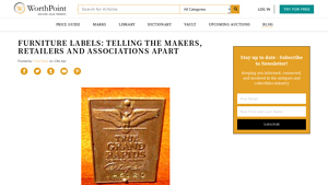 Furniture Labels: Telling the Makers, Retailers and ... - WorthPoint - century furniture manufacturer