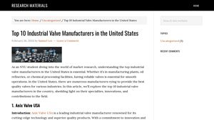 Top 10 Industrial Valve Manufacturers in the United States - valve manufacturer