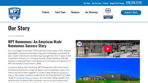 About Us | WPT Nonwovens Corp - fabric product manufacturer