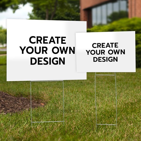 A relevant stock photo of yard sign custom in a typical setting.