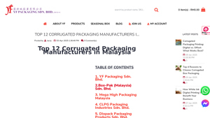 Top 12 Corrugated Packaging Manufacturers in Malaysia - corrugated carton box manufacturer