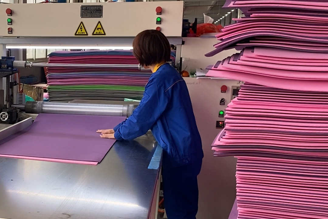 A relevant stock photo of yoga mat manufacturer in a typical setting.