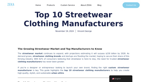 Top 10 Streetwear Clothing Manufacturers - ZEKA - streetwear manufacturer