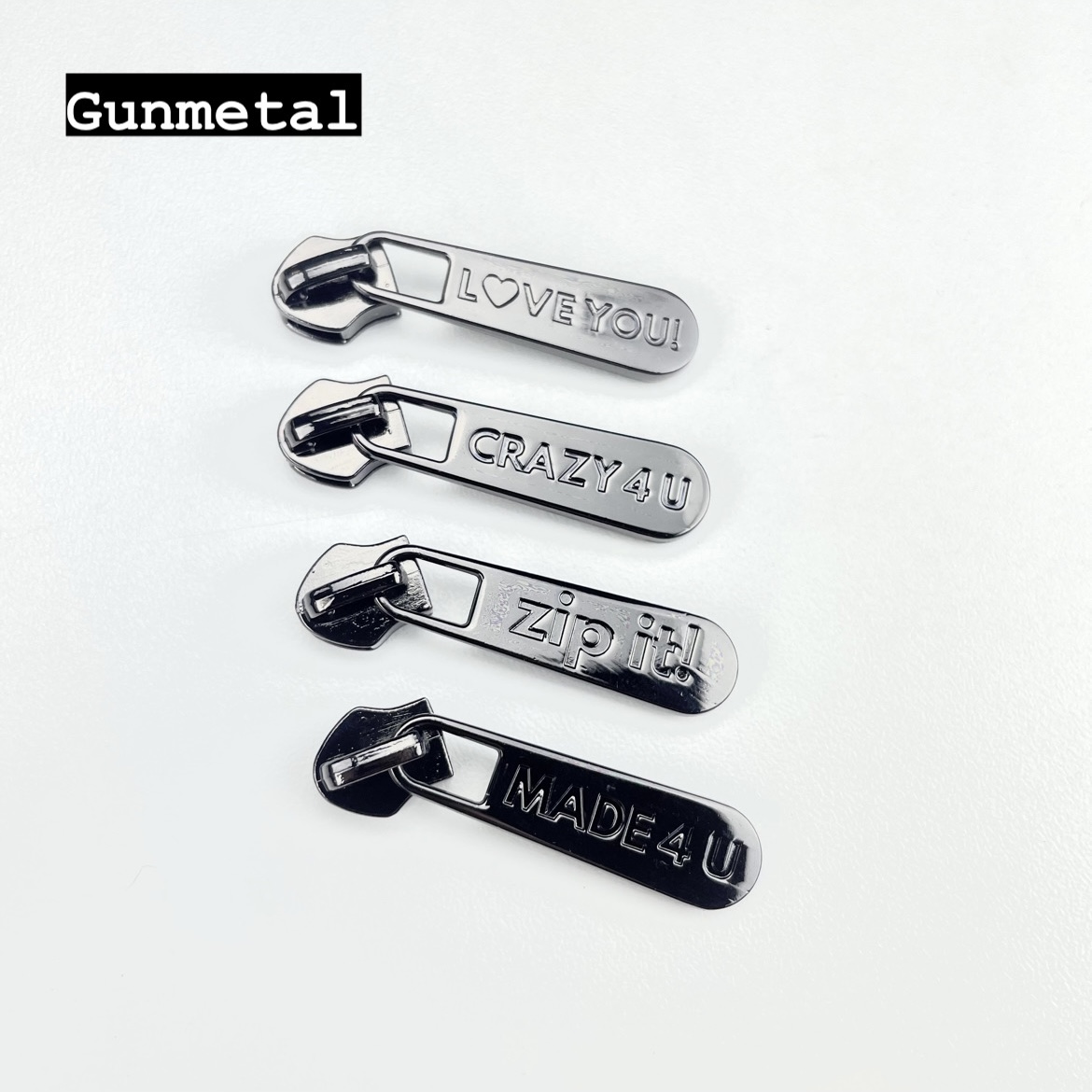 A relevant stock photo of zipper pulls custom in a typical setting.