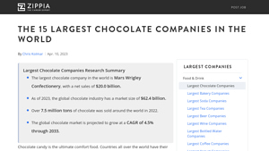 The 15 Largest Chocolate Companies In The World - Zippia - chocolate manufacturer