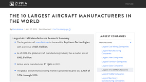 The 10 Largest Aircraft Manufacturers In The World - Zippia - plane manufacturer