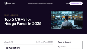Screenshot of Top 5 CRMs for Hedge Funds in 2025 - 4Degrees