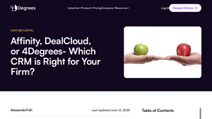 Screenshot of Affinity, DealCloud, or 4Degrees- Which CRM is Right for Your Firm?