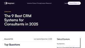 Screenshot of The 9 Best CRM Systems for Consultants in 2025 - 4Degrees