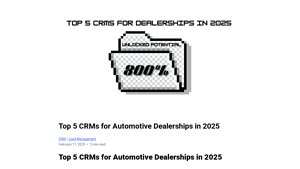 Screenshot of Top 5 CRMs for Automotive Dealerships in 2025