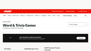 Screenshot of Word Games and Crossword Puzzles - AARP
