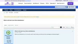 Screenshot of Which is the best Linux Server distributions - AccuWeb Hosting