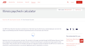 Screenshot of Illinois Paycheck Calculator - ADP