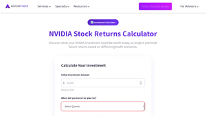 Screenshot of NVIDIA Stock Calculator: Track Returns & Plan Strategy 2025