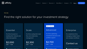 Screenshot of Affinity Pricing