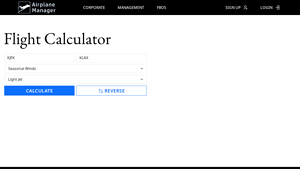 Screenshot of Flight Time and Distance Calculator - Airplane Manager