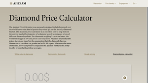 Screenshot of Diamond Price Calculator | Ajediam®
