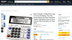 Screenshot of Desk Calculator 12 Digit Extra Large 4.3-Inch LCD Display, Two ...