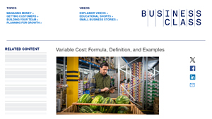 Screenshot of Variable Cost: Formula, Definition, and Examples - American Express