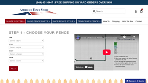 Screenshot of Calculate Fence – America's Fence Store