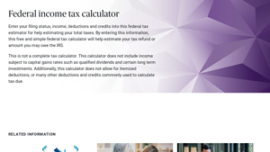 Screenshot of Simple Federal Income tax calculator - Ameriprise Financial