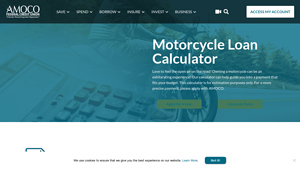 Screenshot of Motorcycle Loan Calculator - AMOCO Federal Credit Union