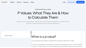 Screenshot of P Values: What They Are and How to Calculate Them - Amplitude