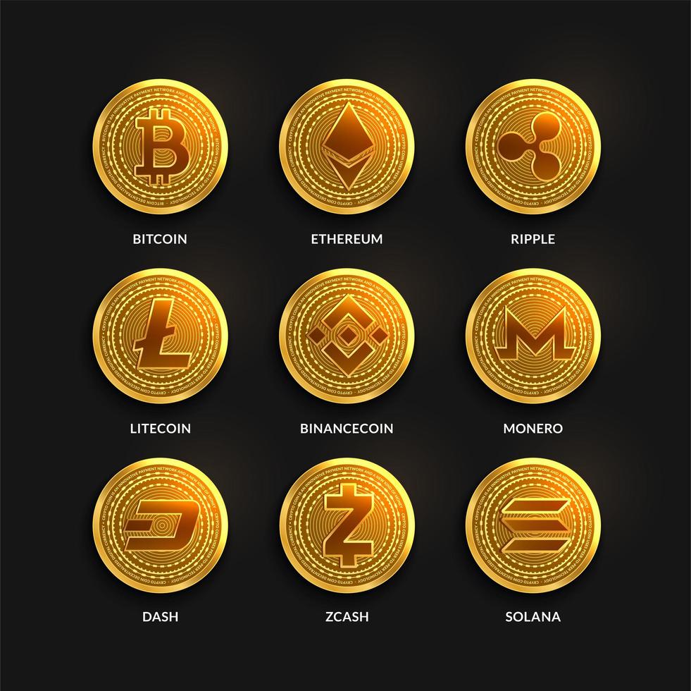 Featured image for amz coin - Cryptocurrency Coins set, Blockchain ...