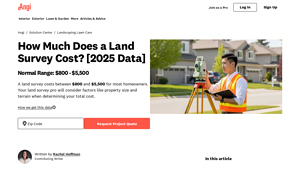 Screenshot of How Much Does a Land Survey Cost? [2025 Data] | Angi