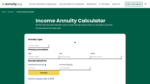 Screenshot of Annuity Calculator - Calculate Payout Based on Latest Data