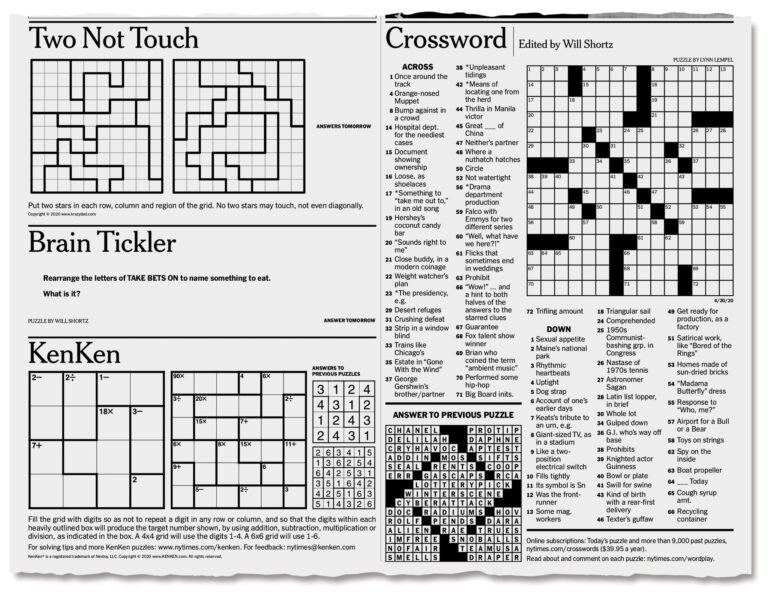 Featured image for answers to the new york times crossword puzzle - The New York Times