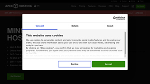 Screenshot of Apex Hosting: Minecraft Server Hosting