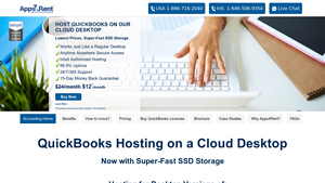 Screenshot of QuickBooks Cloud Hosting for $12/month - Apps4Rent.com