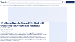Screenshot of The 15 best CRM alternatives to SugarCRM in 2025 - Appvizer