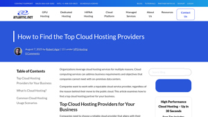 Screenshot of How to Find the Top Cloud Hosting Providers - Atlantic.Net