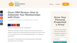 Screenshot of Cloze CRM Review: How to Automate Your Relationships with Cloze